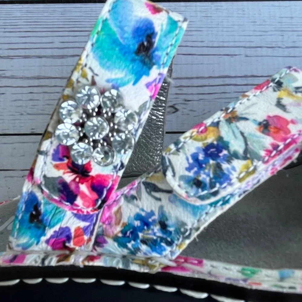 Alegria Womens Floral Comfort Leather Wedge Sandals EU 35/US‎ 5-5.5 Cottagecore